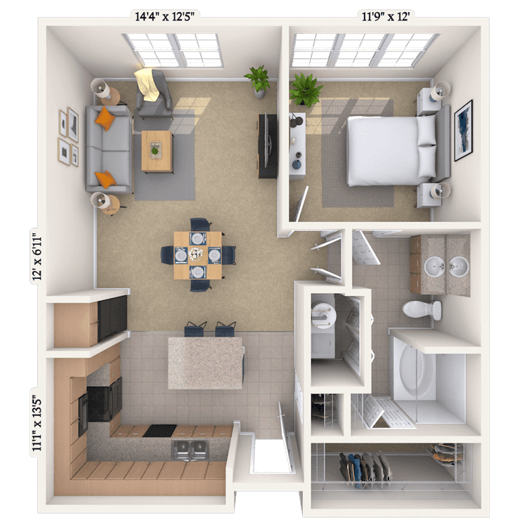 Floorplan image of unit I 1143