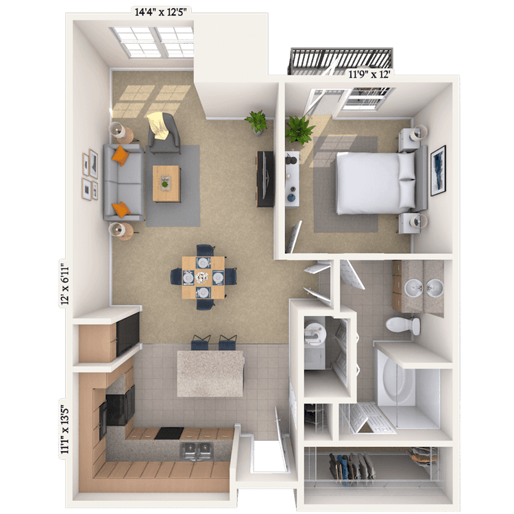 Floorplan image of unit I 1254