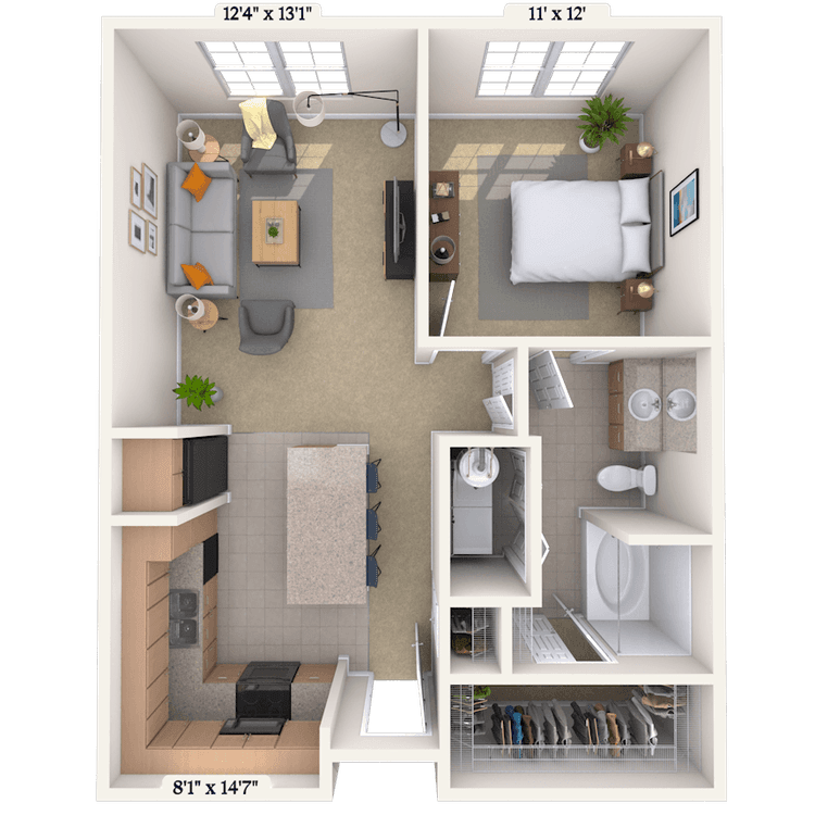 Floorplan image of unit 1421