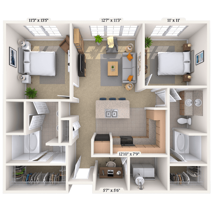 Floorplan image of unit I 1445