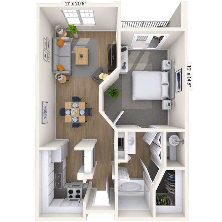 Floorplan image of unit II 232