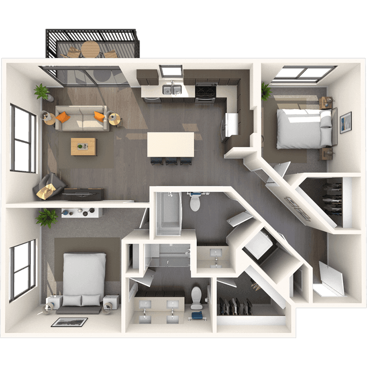 Floorplan image of unit D-316