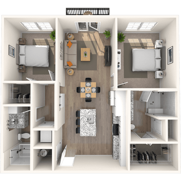 Floorplan image of unit 2304
