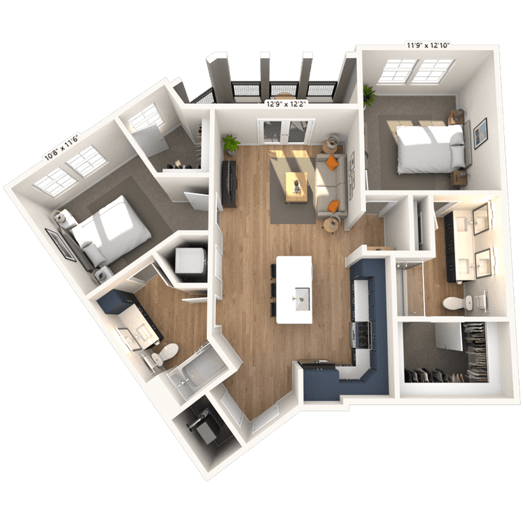 Floorplan image of unit 1211