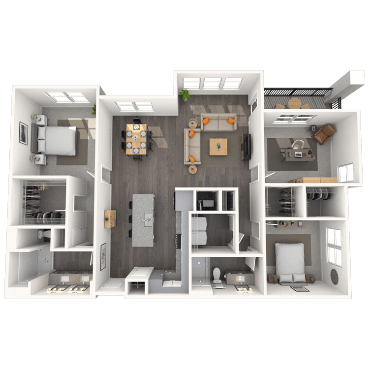 Floorplan image of unit 3107