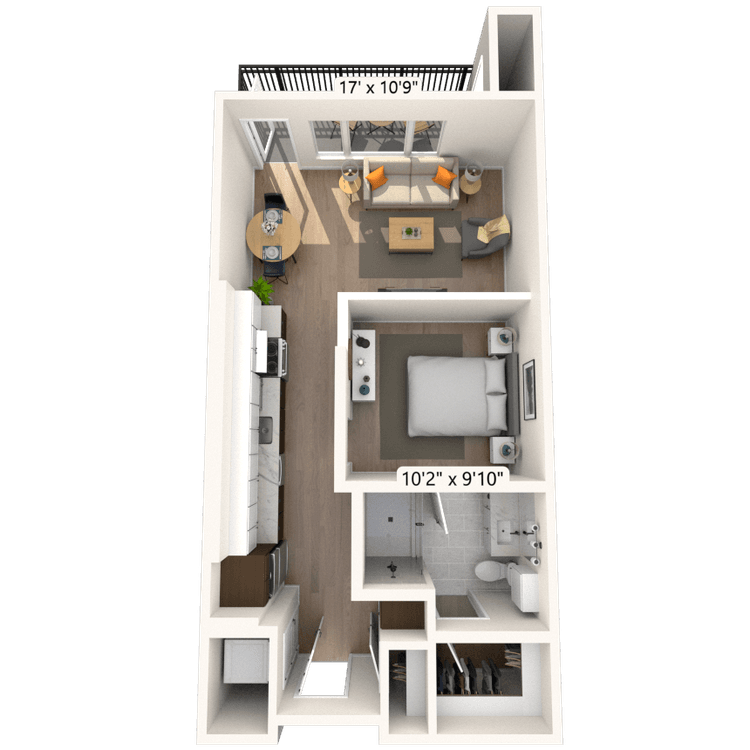 Floorplan image of unit II E-318