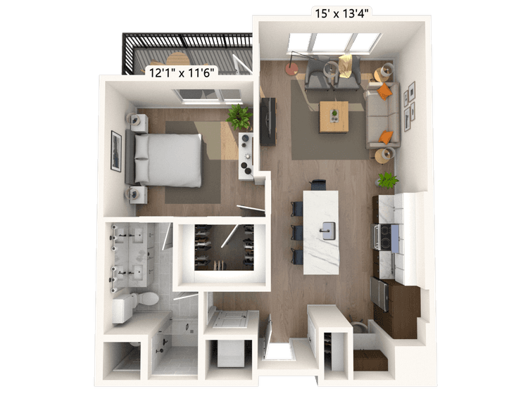 Floorplan image of unit II E-413