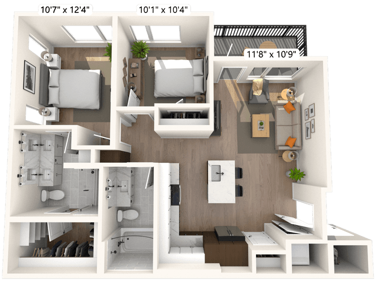 Floorplan image of unit II E-520