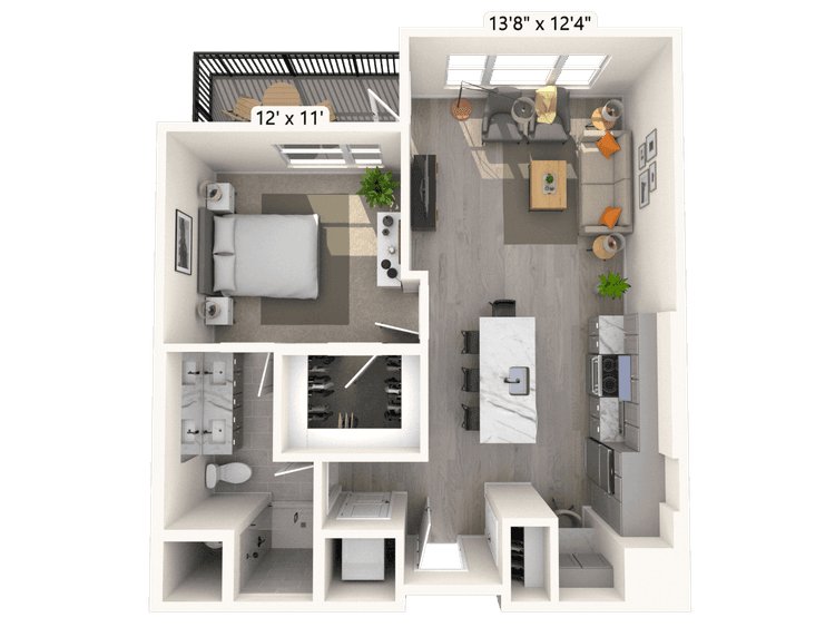 Floorplan image of unit B-203
