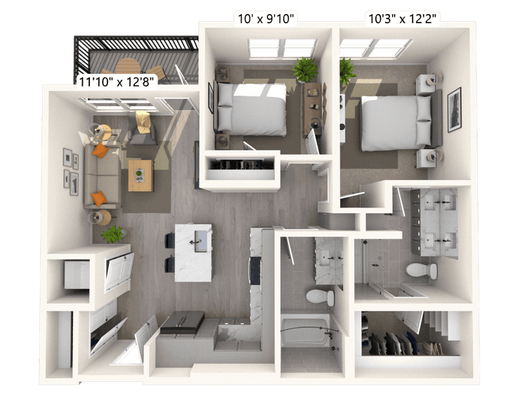 Floorplan image of unit D-209