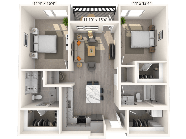 Floorplan image of unit B-214