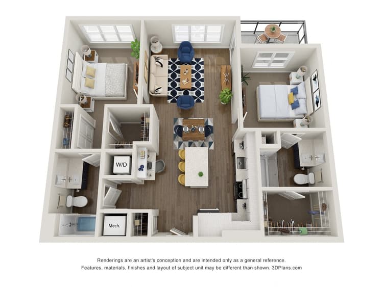 Floorplan image of unit 385