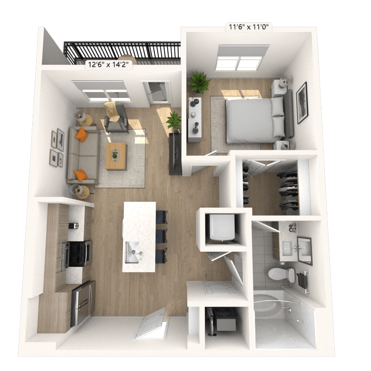Floorplan image of unit 3405