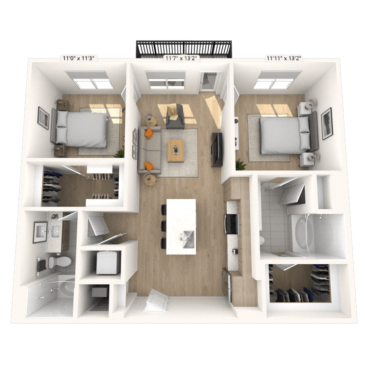 Floorplan image of unit 3129