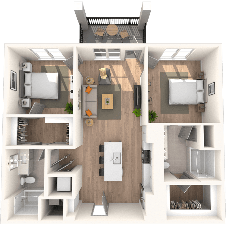 Floorplan image of unit 2418