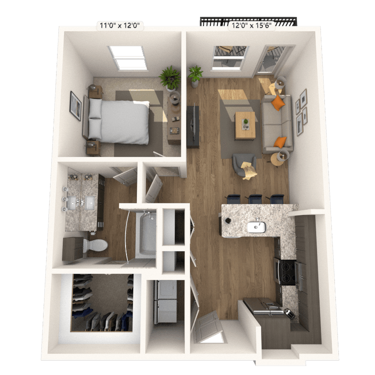 Floorplan image of unit 1433