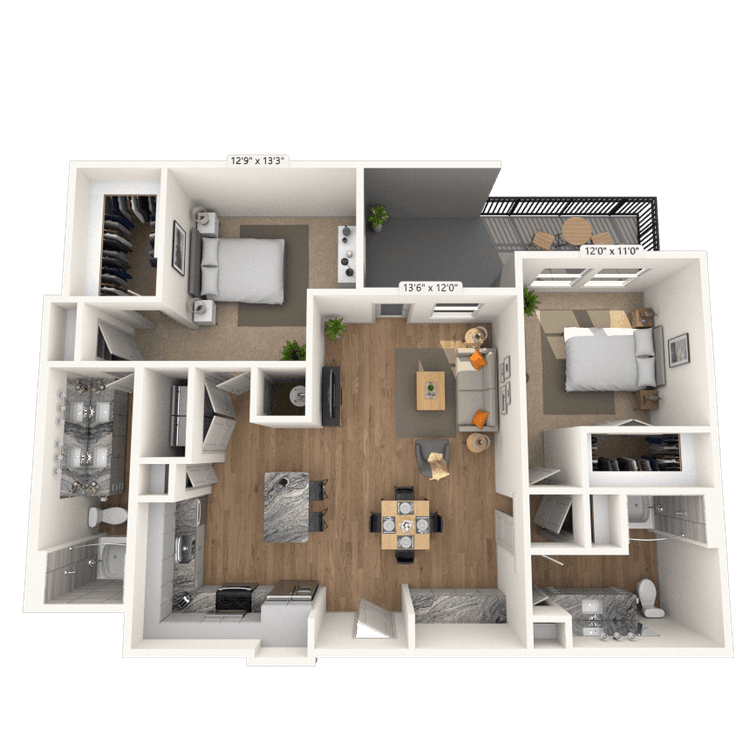 Floorplan image of unit 1168