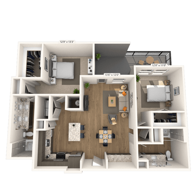 Floorplan image of unit 1406