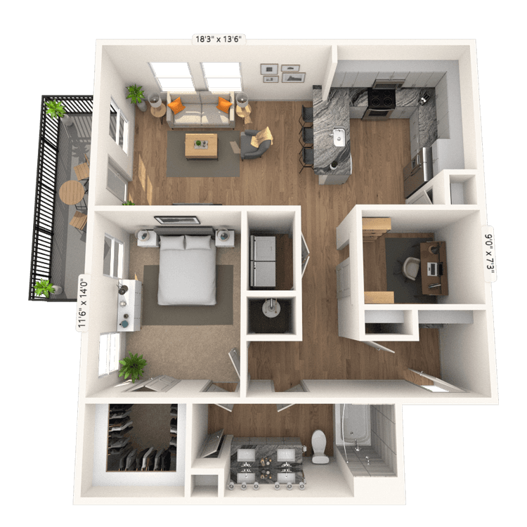 Floorplan image of unit 1511