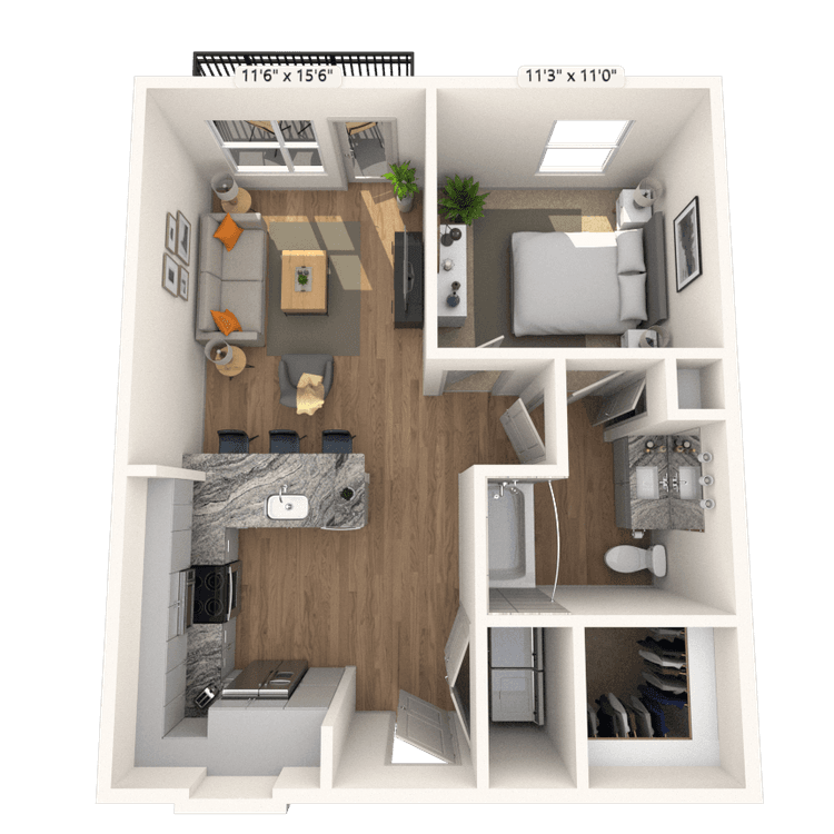 Floorplan image of unit 1539