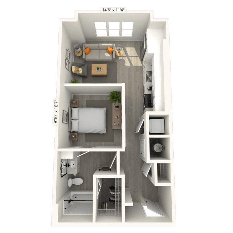 Floorplan image of unit 332