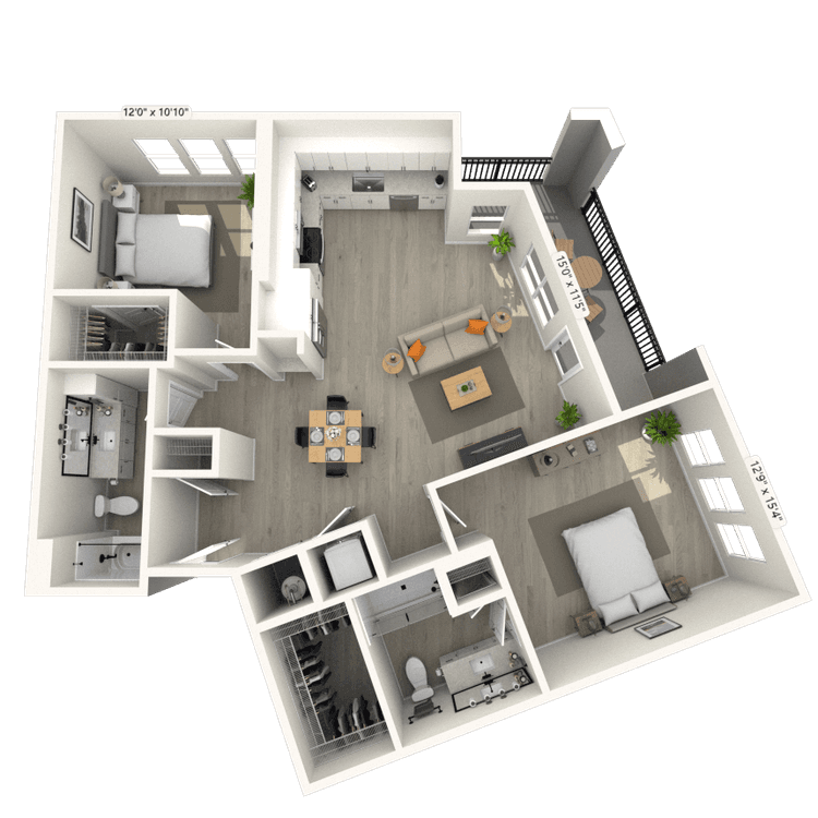 Floorplan image of unit 406