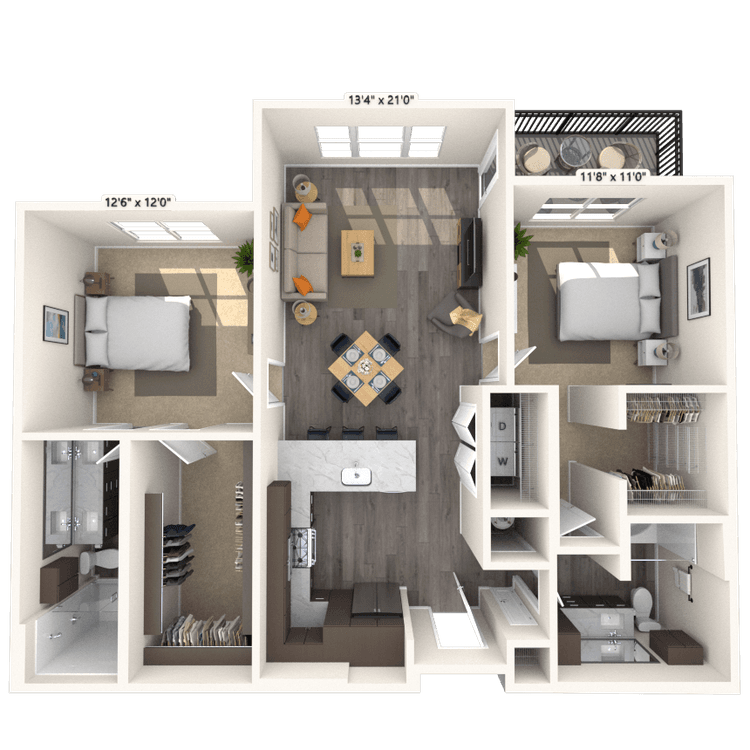 Floorplan image of unit 6407