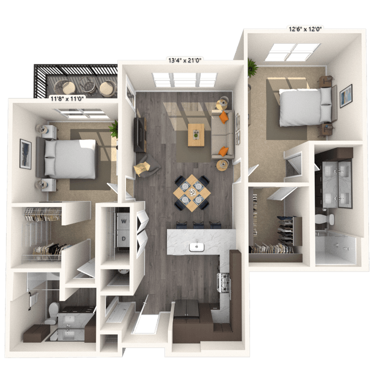 Floorplan image of unit 7208