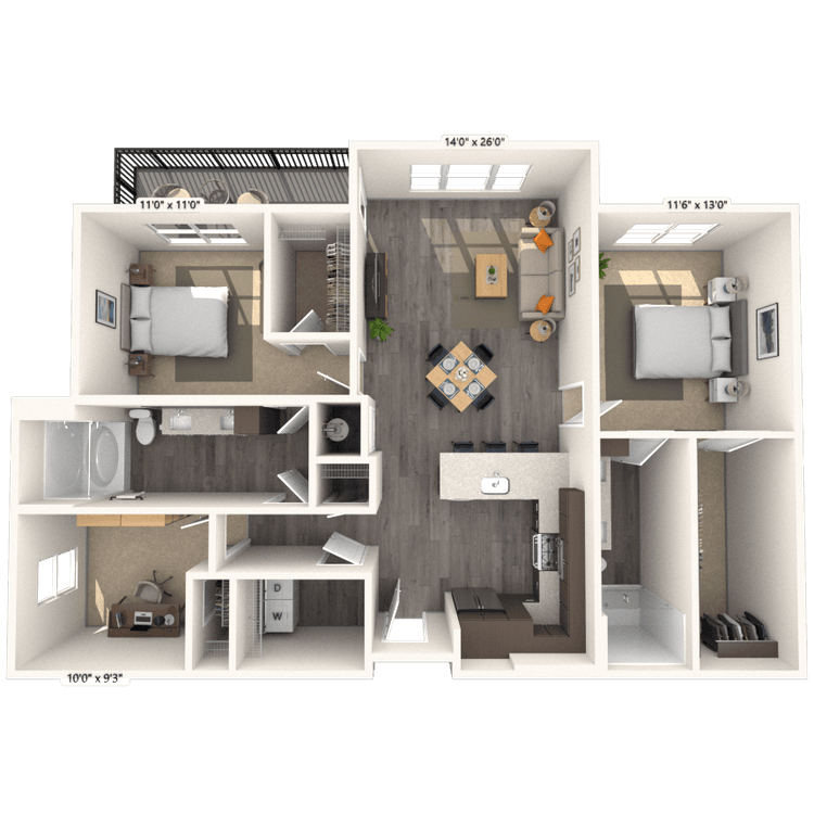 Floorplan image of unit 9102