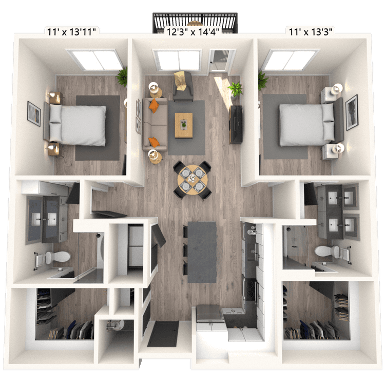 Floorplan image of unit 2216