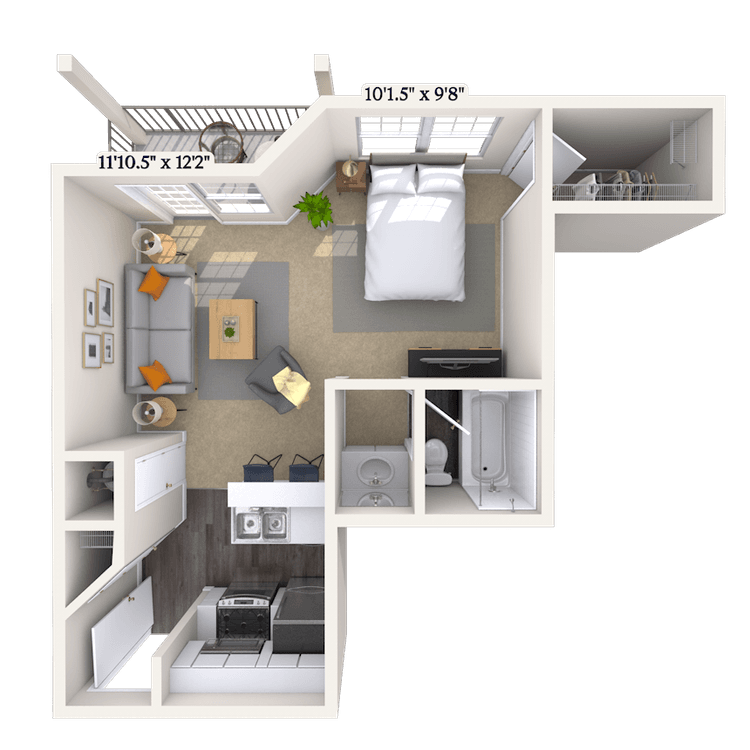 Floorplan image of unit 1330