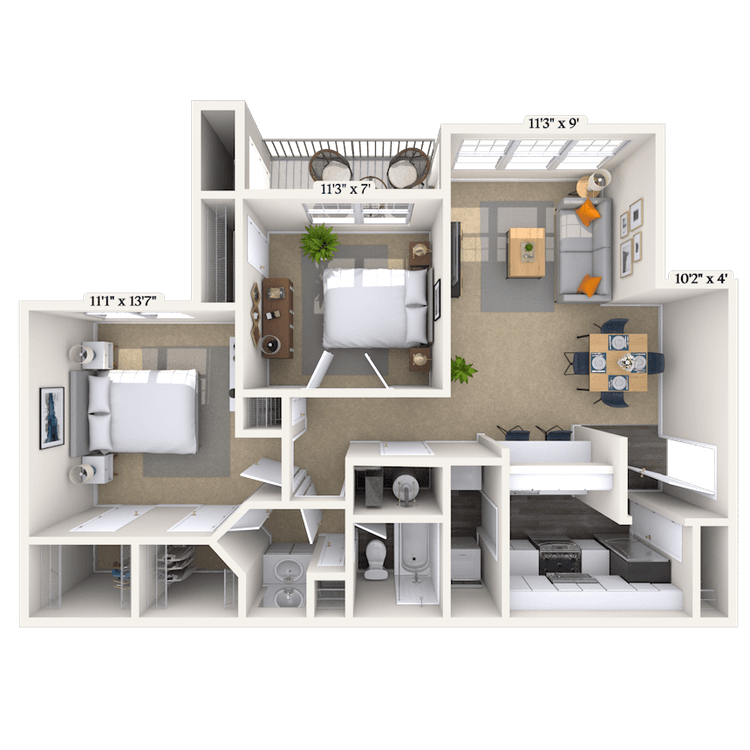 Floorplan image of unit 1805