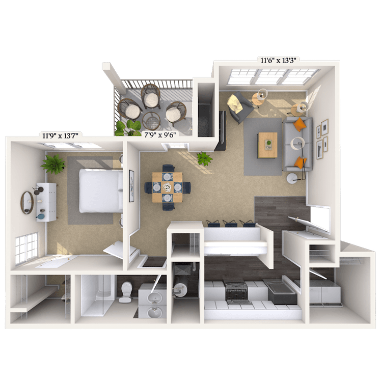 Floorplan image of unit 308