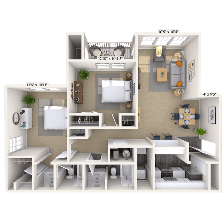 Floorplan image of unit 201