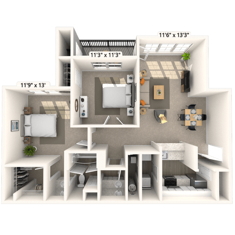 Floorplan image of unit 2602