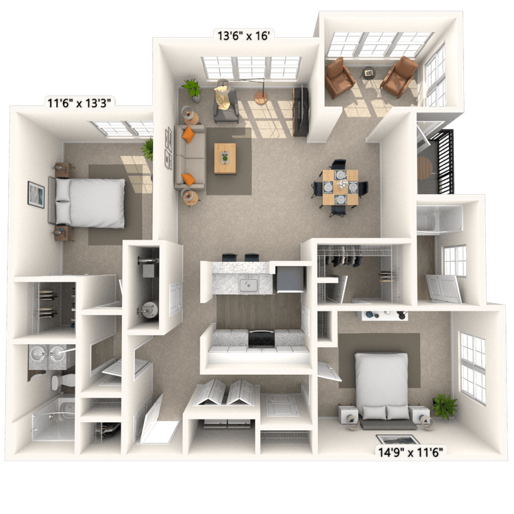 Floorplan image of unit 1501