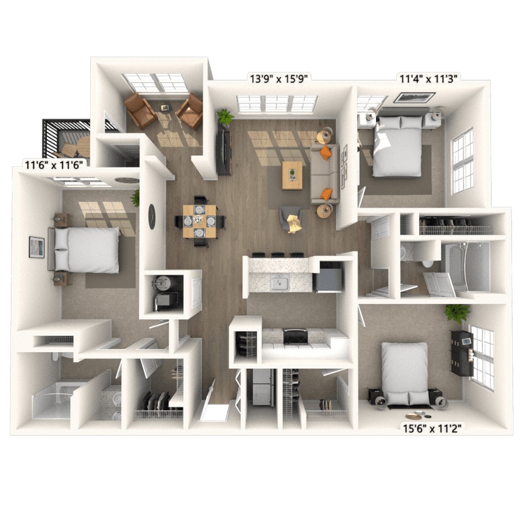 Floorplan image of unit 1927