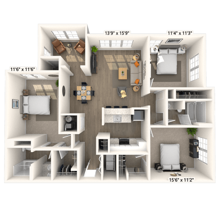 Floorplan image of unit 2616