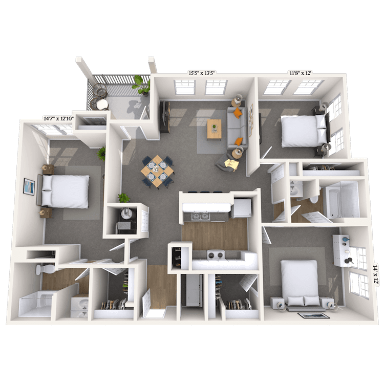 Floorplan image of unit 1028