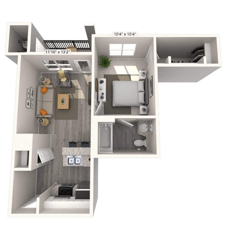 Floorplan image of unit 7158BV