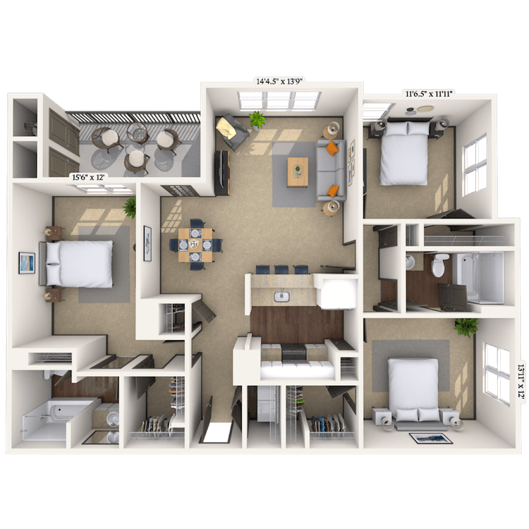 Floorplan image of unit 7002BV
