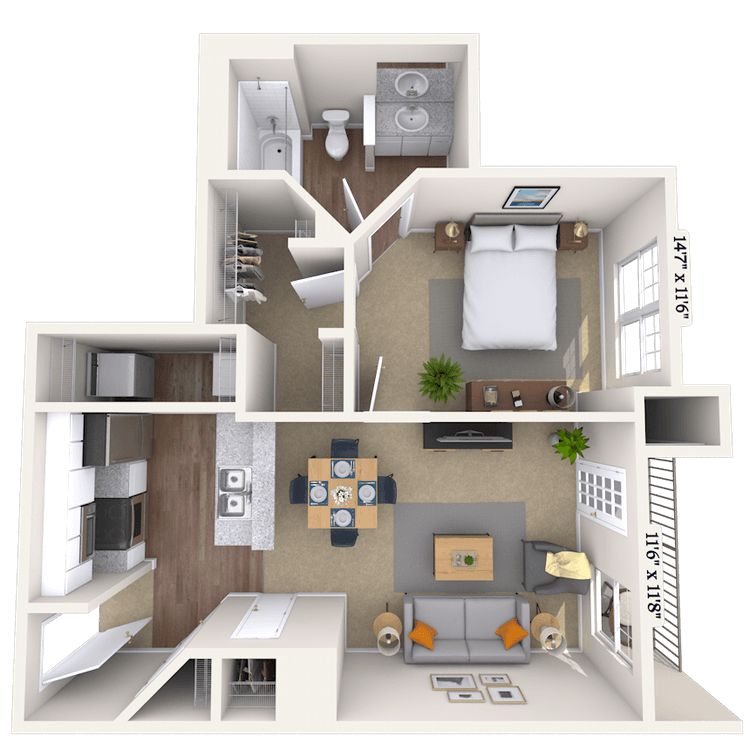Floorplan image of unit 511
