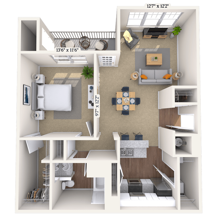 Floorplan image of unit 611