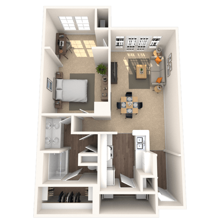 Floorplan image of unit 302