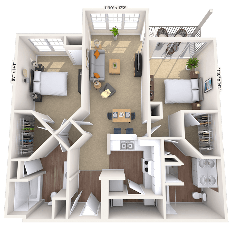 Floorplan image of unit 130