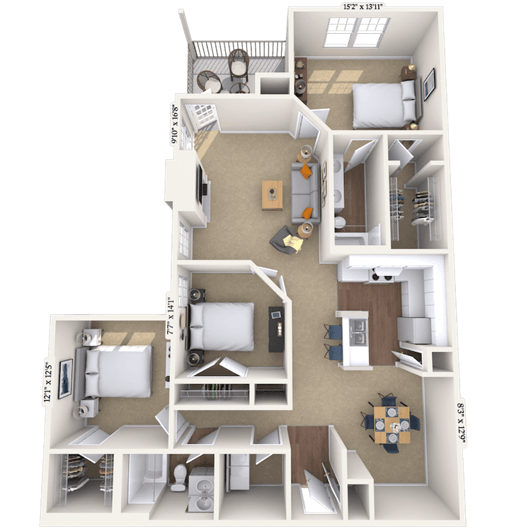 Floorplan image of unit 340