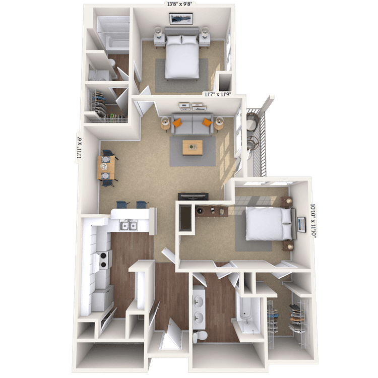 Floorplan image of unit 514