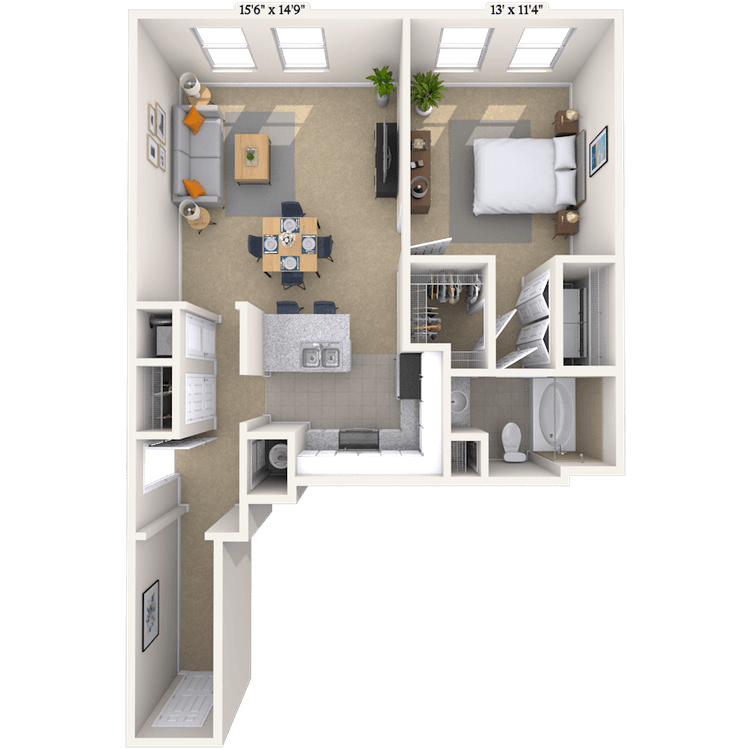Floorplan image of unit 374