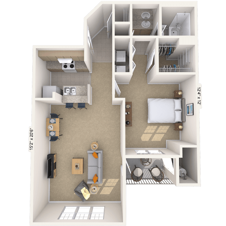 Floorplan image of unit 2307