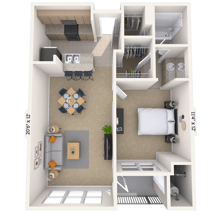 Floorplan image of unit 3214